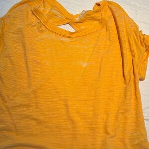 Free People Orange Short Sleeve Tee